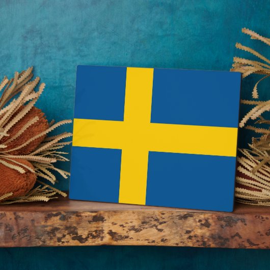 Schwedische Flagge Fotoplatte (Seite)