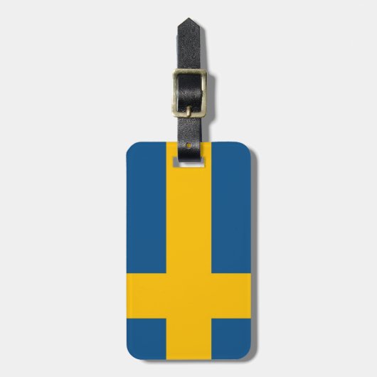 Schwedische Flagge Gepäckanhänger (Vorderseite vertikal)