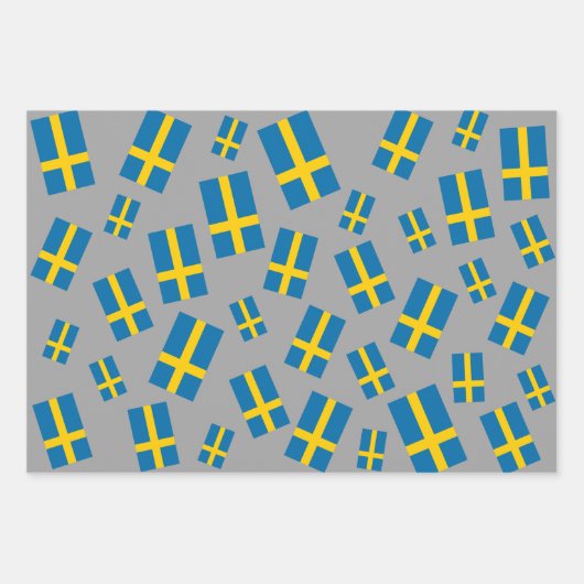 Schwedische Flagge Geschenkpapier Set (Vorderseite)
