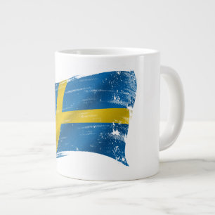 Schwedische Flagge gestrichen Jumbo-Tasse