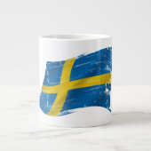 Schwedische Flagge gestrichen Jumbo-Tasse (Vorderseite)