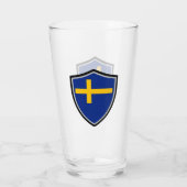 Schwedische Flagge Glas (Rückseite)