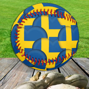 Schwedische Flagge, Herz - Baseballs, Liebe Schwed Baseball