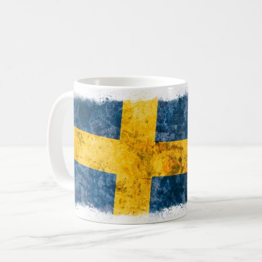 Schwedische Flagge Kaffeetasse (Vorderseite Links)