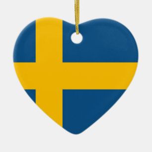 Schwedische Flagge Keramik Ornament