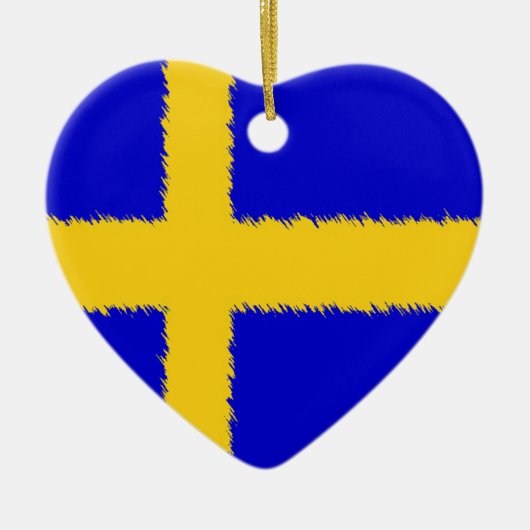 Schwedische Flagge Keramik Ornament (Vorne)