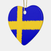 Schwedische Flagge Keramik Ornament (Links)