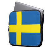Schwedische Flagge Laptopschutzhülle (Vorderseite Links)