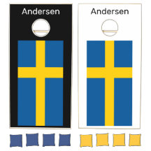 Schwedische Flagge Maßgeschneidertes Naturholzkorn