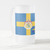 Schwedische Flagge Mattglas Bierglas (Vorderseite Links)