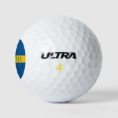 Schwedische Flagge mit individuelle Name Golfball (Logo)
