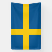 Schwedische Flagge mit Zollbanner Banner (Vertikal)