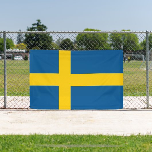 Schwedische Flagge mit Zollbanner Banner (InSitu)