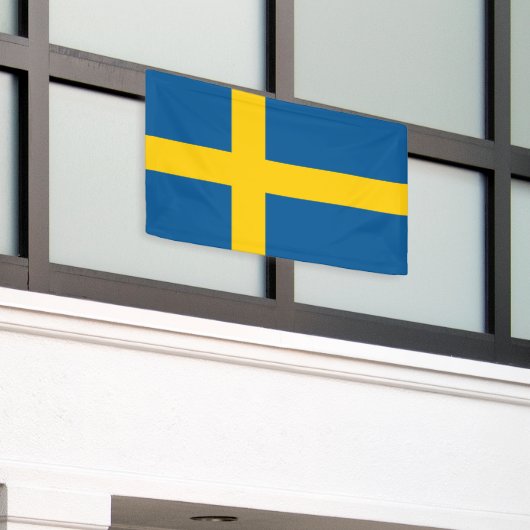 Schwedische Flagge mit Zollbanner Banner (Äußeres Gebäude)
