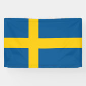 Schwedische Flagge mit Zollbanner Banner (Horizontal)