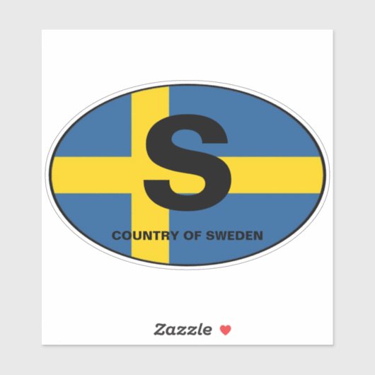 Schwedische Flagge Oval Ländercode Auto Aufkleber (Blatt)