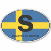 Schwedische Flagge Oval Ländercode Auto Aufkleber (Vorderseite)