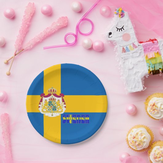 Schwedische Flagge Pappteller (Party)