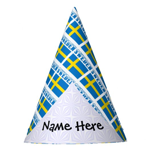 Schwedische Flagge Personalisiert Partyhütchen (Vorderseite)