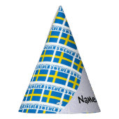 Schwedische Flagge Personalisiert Partyhütchen (Links)