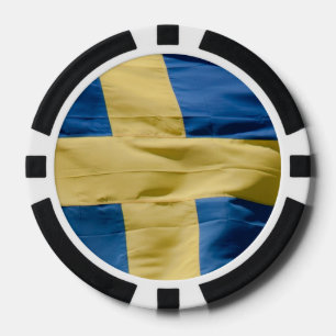 Schwedische Flagge Pokerchips