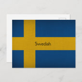 Schwedische Flagge Postkarte (Vorne/Hinten)