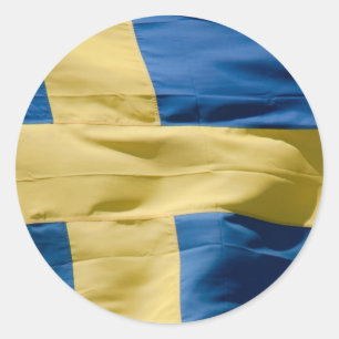 Schwedische Flagge Runder Aufkleber