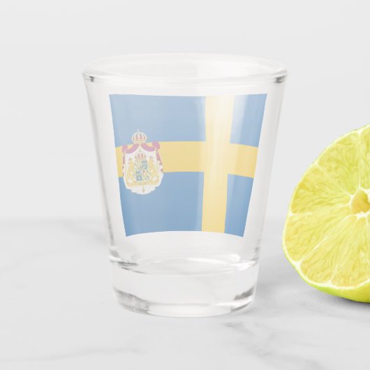 Schwedische Flagge Schnapsglas (Rückseite)