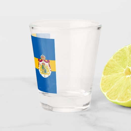 Schwedische Flagge Schnapsglas (Rechts)