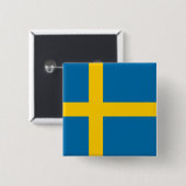 Schwedische Flagge (Schweden) 15 cm Platz Abzeiche Button (Vorne & Hinten)