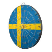 Schwedische Flagge (Schweden) Dartscheibe (Vorderseite rechts)