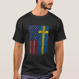Schwedische Flagge Schweden Flaggenstaat Amerika T-Shirt