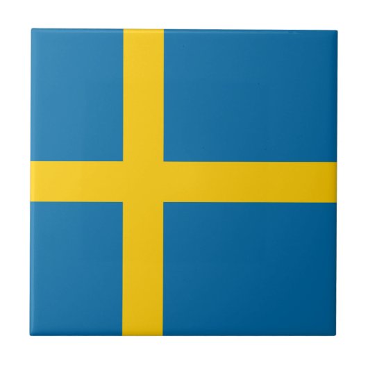 Schwedische Flagge (Schweden) Fliese (Vorderseite)