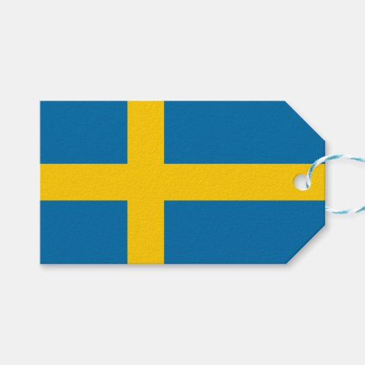 Schwedische Flagge (Schweden) Geschenketiketten Geschenkanhänger (Vorderseite (Horizontal))