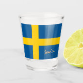 Schwedische Flagge & Schweden Land Patriot/sports Schnapsglas (Vorderseite)