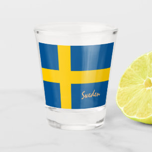 Schwedische Flagge & Schweden Land Patriot/sports  Schnapsglas