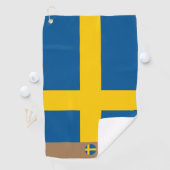 Schwedische Flagge & Schweden, mit Monogramm / Gol Golfhandtuch (Insitu)