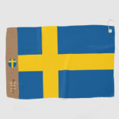 Schwedische Flagge & Schweden, mit Monogramm / Gol Golfhandtuch (Horizontal)