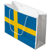 Schwedische Flagge (Schweden) Mittlere Geschenktüt Große Geschenktüte (Vorderseite Schrägansicht)