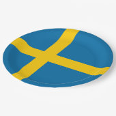 Schwedische Flagge (Schweden) Pappteller (Schrägansicht)