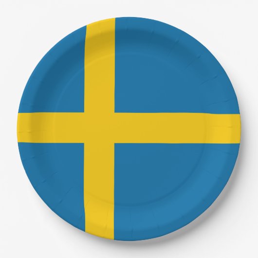 Schwedische Flagge (Schweden) Pappteller (Vorderseite)