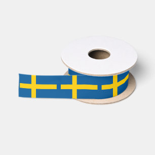 Schwedische Flagge - Schweden - Reise, Urlaub / Sp Satinband