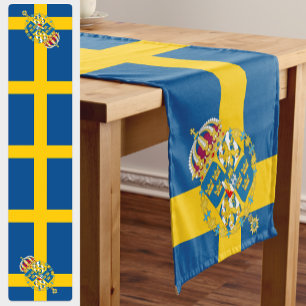 Schwedische Flagge - Schweden - Reisen, Urlaub/Spo Kurzer Tischläufer