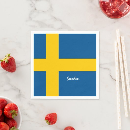 Schwedische Flagge - Schweden - Reisen, Urlaub/Spo Serviette (Beispiel)
