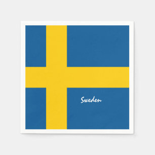 Schwedische Flagge - Schweden - Reisen, Urlaub/Spo Serviette