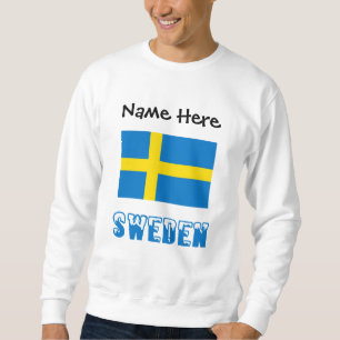 Schwedische Flagge Schweden Schwarz Personalisieru Sweatshirt