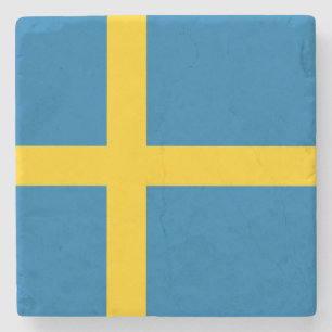 Schwedische Flagge (Schweden) Steinuntersetzer