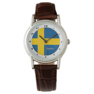 Schwedische Flagge & Schweden trendige Mode / Desi Armbanduhr