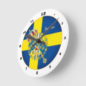 Schwedische Flagge & Schweden Trendmode /Design Runde Wanduhr (Winkel)