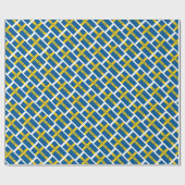 Schwedische Flagge - skandinavische Weihnachtszeit Geschenkpapier (Flach)